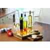 TOSCANA – a Picnic Time brand Concerto Glass Top Cheese and Knife Set – Charcuterie Set – Glass Top Cutting Board, (Bamboo)