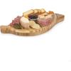 TOSCANA – a Picnic Time brand Leaf Cheese Board & Knife Set, Charcuterie Board Set, Wood Cutting Board with Cheese Knives, (Bamboo),Brown