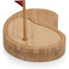 TOSCANA – a Picnic Time brand Sand Trap Cheese Board and Tool Set, Charcuterie Board Set, Wood Cutting Board with Cheese Knives, (Bamboo), Brown