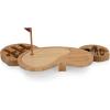 TOSCANA – a Picnic Time brand Sand Trap Cheese Board and Tool Set, Charcuterie Board Set, Wood Cutting Board with Cheese Knives, (Bamboo), Brown