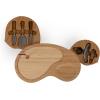TOSCANA – a Picnic Time brand Sand Trap Cheese Board and Tool Set, Charcuterie Board Set, Wood Cutting Board with Cheese Knives, (Bamboo), Brown
