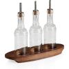 Fabio Viviani Oliera 3-Bottle Cruet Set with Acacia Stand