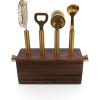 LEGACY – a Picnic Time Brand – Sidecar 5-Piece Bar Tool Set, Acacia Wood