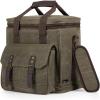LEGACY – a Picnic Time Brand – Weekender Distressed Waxed Canvas 6 Bottle Insulated Wine Bag, Soft Cooler Wine Tote Bag, Wine Picnic Bag, (Khaki Green)
