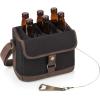 LEGACY – a Picnic Time Brand 6-Bottle Beer Caddy with Integrated Bottle Opener, Khaki Green/Brown(Black/Brown)