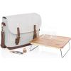 LEGACY – a Picnic Time Brand Adventure Wine Tote Bag with Wine Glasses and Mini Table, Khaki Green/Brown(White)