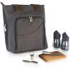 LEGACY – a Picnic Time Brand Sonoma Wine & Cheese Picnic Tote Service for 2, Insulated Wine Carrier Bag with Cheese Board, (Gray)(Gray)