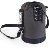 LEGACY – a Picnic Time brand Canvas Lace-up Insulated Growler Tote, Black with Brown Accents(Gray with Black Accents)