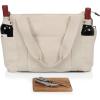 LEGACY Temecula Wine Bag, Wine and Cheese Picnic Tote Bag, Wine Picnic Cooler Bag with Cheese Board, (Mulled Wine)(Natural White Canvas)