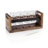 NFL Craft Beer Flight Set – Beer Glasses Set – Gifts for Beer Lovers, (Acacia Wood)(Las Vegas Raiders)