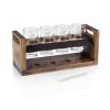 NFL Craft Beer Flight Set – Beer Glasses Set – Gifts for Beer Lovers, (Acacia Wood)(Miami Dolphins)