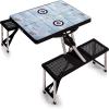 NHL Chicago Blackhawks Portable Folding Picnic Table with Seating for 4(Black)
