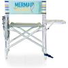 ONIVA – a Picnic Time Brand – Disney Nightmare Before Christmas Jack Sports Chair with Side Table, Beach Chair, Camp Chair for Adults, (Black)(Disney Princess the Little Mermaid – Sky Blue With Multi Stripe Pattern)