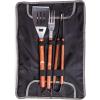 ONIVA – a Picnic Time brand 3-Piece BBQ Tote & Grill Accessories Set, Outdoor Grill Set with Case, BBQ Spatula, BBQ Fork, and BBQ Tongs, (Black with Gray Accents)
