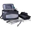 ONIVA – a Picnic Time brand Buccaneer Portable Charcoal Grill & Cooler Tote, (Black with Gray Accents)(One Size)