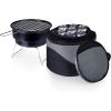 ONIVA – a Picnic Time brand Caliente Portable Charcoal Grill & Cooler Tote, Take Anywhere BBQ Grill with Cooler Bag, Grill for Outdoor Use, (Black with Gray Accents)