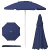 PICNIC TIME 5.5 Ft Portable Beach Umbrella, Lightweight UV Protection Sunshade with Tilt Pole & Carry Bag, Outdoor Canopy Umbrella for Beach, Sand, Pool, Patio, Camping, Travel, or Backyard Shade, (Blue Pinstripe Pattern)(Navy Blue)