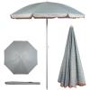 PICNIC TIME 5.5 Ft Portable Beach Umbrella, Lightweight UV Protection Sunshade with Tilt Pole & Carry Bag, Outdoor Canopy Umbrella for Beach, Sand, Pool, Patio, Camping, Travel, or Backyard Shade, (Blue Pinstripe Pattern)(Wave Break Gray Pattern)