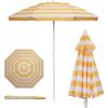 PICNIC TIME 5.5 Ft Portable Beach Umbrella, Lightweight UV Protection Sunshade with Tilt Pole & Carry Bag, Outdoor Canopy Umbrella for Beach, Sand, Pool, Patio, Camping, Travel, or Backyard Shade, (Blue Pinstripe Pattern)(Yellow Cabana Stripe)