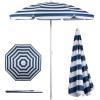 PICNIC TIME 5.5 Ft Portable Beach Umbrella, Lightweight UV Protection Sunshade with Tilt Pole & Carry Bag, Outdoor Canopy Umbrella for Beach, Sand, Pool, Patio, Camping, Travel, or Backyard Shade, (Blue Pinstripe Pattern)(Blue & White Stripe)