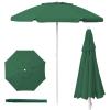 PICNIC TIME 5.5 Ft Portable Beach Umbrella, Lightweight UV Protection Sunshade with Tilt Pole & Carry Bag, Outdoor Canopy Umbrella for Beach, Sand, Pool, Patio, Camping, Travel, or Backyard Shade, (Blue Pinstripe Pattern)(Hunter Green)