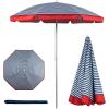 PICNIC TIME 5.5 Ft Portable Beach Umbrella, Lightweight UV Protection Sunshade with Tilt Pole & Carry Bag, Outdoor Canopy Umbrella for Beach, Sand, Pool, Patio, Camping, Travel, or Backyard Shade, (Blue Pinstripe Pattern)(Blue Pinstripe Pattern)