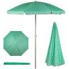 PICNIC TIME 5.5 Ft Portable Beach Umbrella, Lightweight UV Protection Sunshade with Tilt Pole & Carry Bag, Outdoor Canopy Umbrella for Beach, Sand, Pool, Patio, Camping, Travel, or Backyard Shade, (Blue Pinstripe Pattern)(Mermaid Teal)