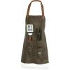 PICNIC TIME BBQ Apron with Tools & Bottle Opener, Distressed Waxed Canvas Apron for Grilling and Cooking with BBQ Spatula & Tongs Numerous Pockets and Neck and Waist Straps (Khaki Green)