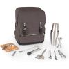 PICNIC TIME Bar Backpack 16-Piece Portable Cocktail Set, Portable Bar Case with Cocktail Shaker Set, (Gray)