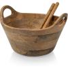 PICNIC TIME Ciotola Serving Bowl, Salad Bowl, Wooden Mixing Bowl, (Mango Wood)