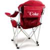 PICNIC TIME Coca-Cola Enjoy Coke Reclining Camp Chair, Beach Chair for Adults, Sports Chair with Carry Bag, (Dark Red)