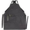 PICNIC TIME Collins Mixologist Apron Made in Black Waxed Canvas Vegan Leather with Corkscrew and Bottle Opener, Features Numerous Pockets and Folds to Easy-to-Carry Tote (Gray with Black Accents)