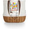 PICNIC TIME Coronado Canvas and Willow Basket Tote, Picnic Tote Bag, Beach Tote(Disney Pixar Up – Beige Canvas)