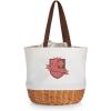 PICNIC TIME Coronado Canvas and Willow Basket Tote, Picnic Tote Bag, Beach Tote(Harry Potter Gryffindor – Beige Canvas)