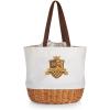 PICNIC TIME Coronado Canvas and Willow Basket Tote, Picnic Tote Bag, Beach Tote(Harry Potter Hufflepuff – Beige Canvas)