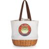 PICNIC TIME Coronado Canvas and Willow Basket Tote, Picnic Tote Bag, Beach Tote(Star Wars Mandalorian Grogu – Beige Canvas)