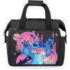 PICNIC TIME Disney Lilo & Stitch Drool On The Go Lunch Bag, Soft Cooler Lunch Box, Insulated Lunch Bag, (Black)(Disney Lilo & Stitch Drool – Black)
