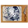 PICNIC TIME Disney Mickey Mouse Icon Glass Top Cutting Board & Knife Set, Cheese Boards Charcuterie Boards, Serving Platter, (Parawood & Bamboo)(Disney Nightmare Before Christmas Jack & Zero – Parawood & Bamboo)