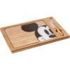 PICNIC TIME Disney Mickey Mouse Icon Glass Top Cutting Board & Knife Set, Cheese Boards Charcuterie Boards, Serving Platter, (Parawood & Bamboo)(Disney Mickey Mouse – Parawood & Bamboo)