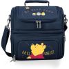 PICNIC TIME Disney Mickey Mouse Pranzo Lunch Bag, Insulated Lunch Box with Utensil Set, Lunch Cooler Bag, (Black), 11 x 7.5 x 12(Navy Blue – Disney Winnie the Pooh)