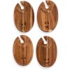 PICNIC TIME Disney Mickey Mouse Wine Appetizer Plate Set of 4, Cocktail Plate with Glass Holder, Cheese Board with Wine Holder, (Acacia Wood), 9 x 6(Disney Nightmare Before Christmas Jack – Acacia Wood)