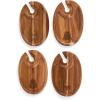 PICNIC TIME Disney Mickey Mouse Wine Appetizer Plate Set of 4, Cocktail Plate with Glass Holder, Cheese Board with Wine Holder, (Acacia Wood), 9 x 6(Star Wars Dark Side – Acacia Wood)