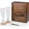 PICNIC TIME Disney Mickey Mouse & Minnie Mouse Drinking Glasses Gift Set, Mickey Mouse and Minnie Gifts, (Acacia Wood)(Harry Potter Quidditch – Acacia Wood)