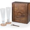 PICNIC TIME Disney Mickey Mouse & Minnie Mouse Drinking Glasses Gift Set, Mickey Mouse and Minnie Gifts, (Acacia Wood)(Star Wars Han & Leia – Acacia Wood)