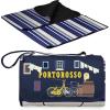 PICNIC TIME Disney Pixar Luca Blanket Tote Outdoor Picnic Blanket, Beach Blanket, Camping Blanket, (Blue Stripe Pattern with Navy Flap)