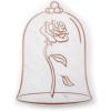 PICNIC TIME Disney Princess Beauty & the Beast Marble Serving Stone, Cheese Board, Charcuterie Board, Serving Tray, (White Marble with Rose Gold Accents)