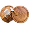 PICNIC TIME Disney Ratatouille Acacia Brie Cheese Board & Knife Set, Charcuterie Board with Swivel Tool Drawer, Premium Wood Cutting Board, Perfect Disney Gift for Entertaining (Acacia Wood)(Disney Princess The Beauty & the Beast – Acacia Wood)