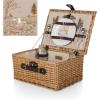 PICNIC TIME Disney Winnie the Pooh Classic Picnic Basket for 2, Romantic Picnic for 2, Wicker Picnic Set, (Beige Canvas)(Disney Winnie the Pooh – Beige)