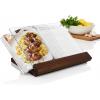 PICNIC TIME Fabio Viviani Prodigio Cookbook Stand with Tempered Glass, Recipe Stand, Kitchen Cookbook Holder, (Acacia Wood)(Fabio Viviani – Cookbook Stand)
