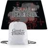 PICNIC TIME Harry Potter Slytherin Impresa Picnic Blanket, Lightweight Beach Blanket, Machine Washable, (Black)(Game of Thrones – Black & White)